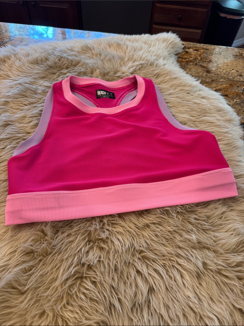 BeachRiot tank top. Size L no tags. Hot pink and purple colors.